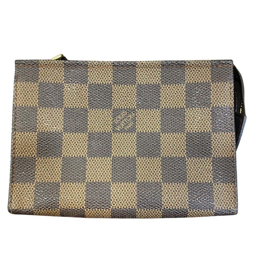 Louis Vuitton Pochette Toilette 15 Handbag Pouch, Damier Canvas, N47548